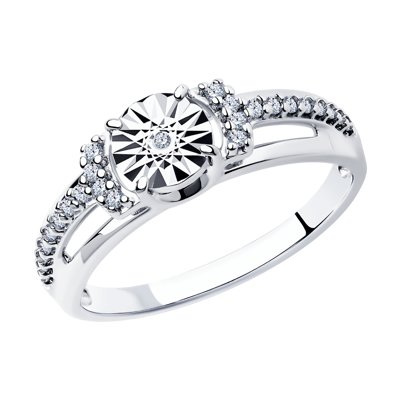 Inel din Argint cu Diamant si Zirconiu - 1